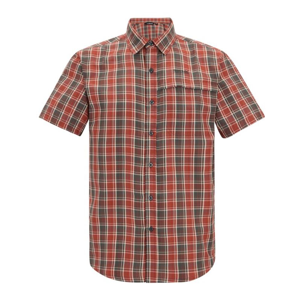 Regatta Mens Mindano Multi Check Short-Sleeved Shirt / Dark Storm